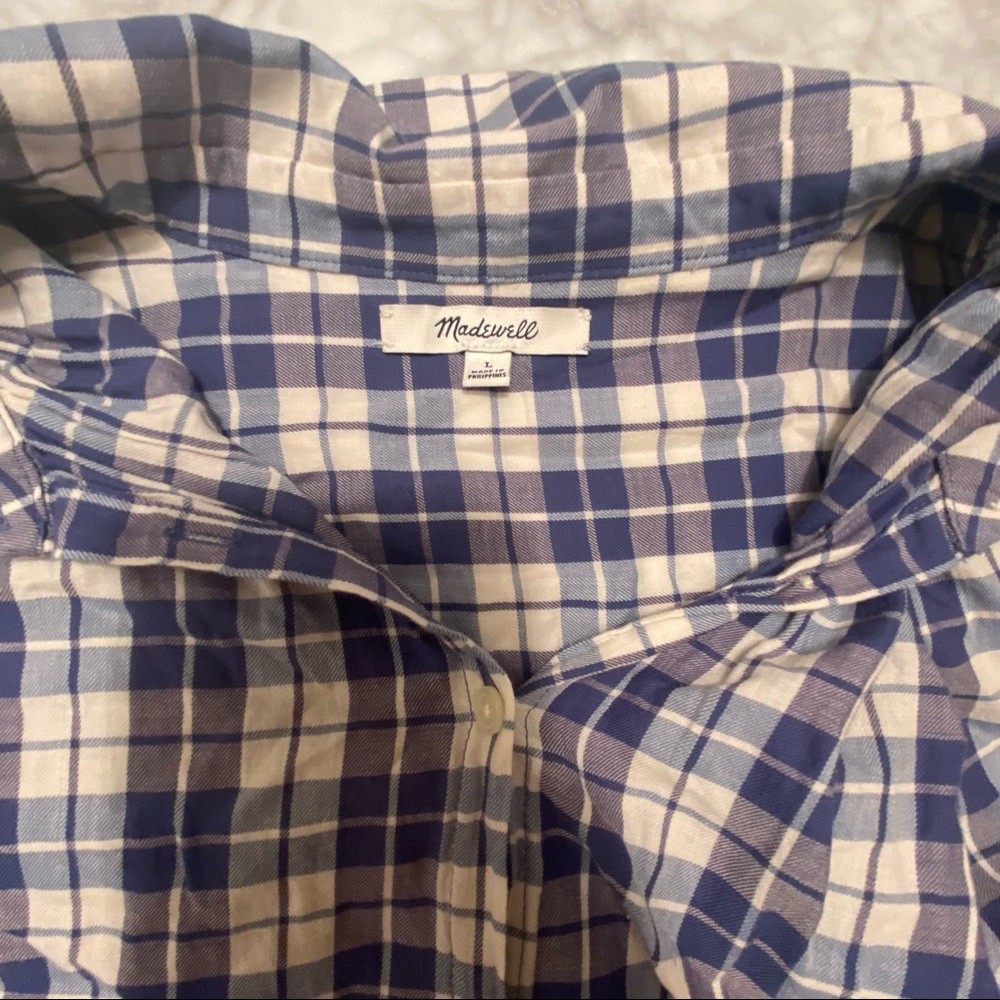 Madewell Plaid Split Back Top. - image 2